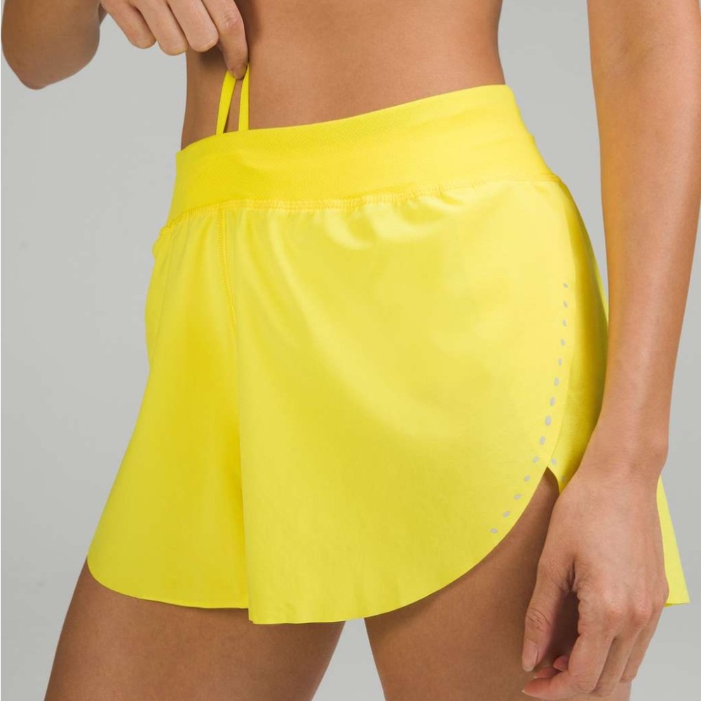 NWOT lululemon HR find your pace short sz 8 sonic yellow - RARE/DISCONTINUED
